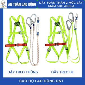 DÂY AN TOÀN TOÀN THÂN 2 MÓC SẮT CÓ GIẢM XÓC
